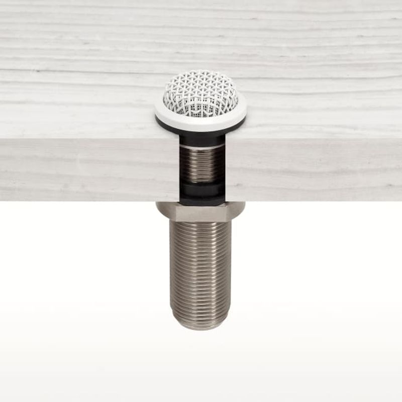 Miniature Omni Cond 3-Pin Flush-Mount Boundary Mic, Hvit