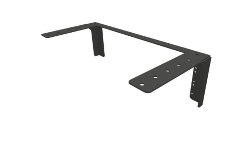 Brakett/rackskinne for vegg/tak 3U, max 25kg