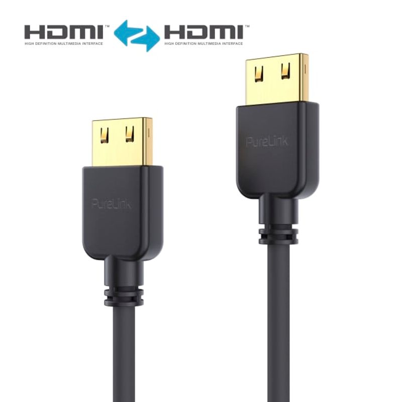 PureLink Kabel HDMI Slim Install 4K HDR 18Gbps 0,5m Sort