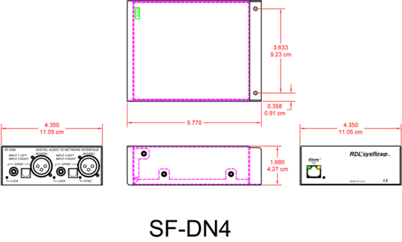 RDL Dante AES/EBU + SPDIF Inn og Ut