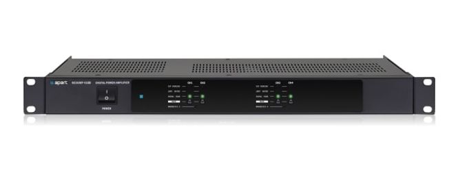 Hovedbilde Forsterker 4x100W/4Ohm,eller 2x200W/8Ohm,vifteløs,1U,19