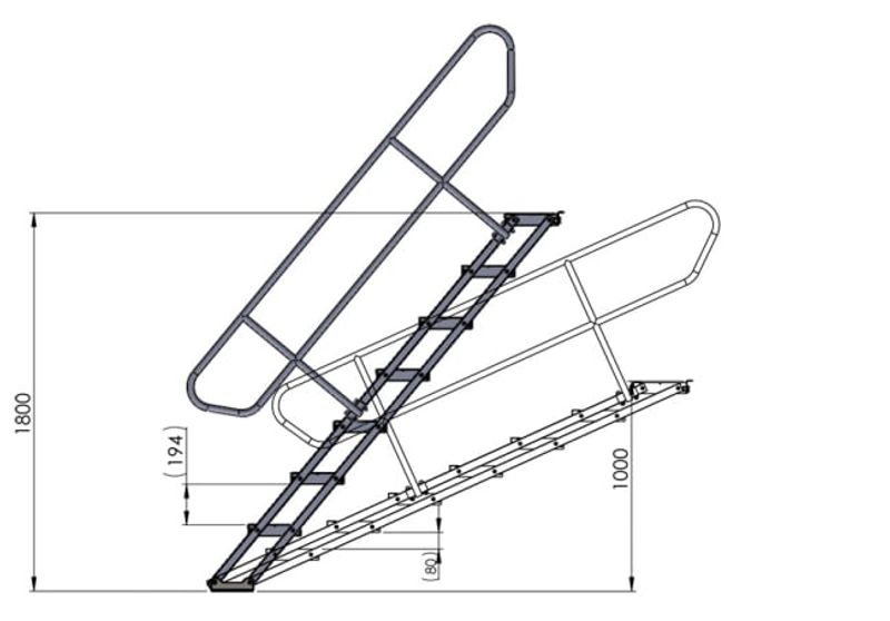 Scenetrapp justerbar 100-180cm