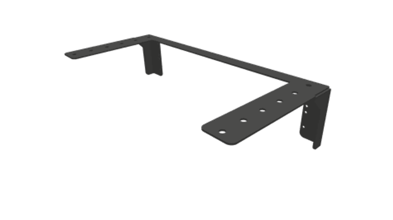 Brakett/rackskinne for vegg/tak 2U