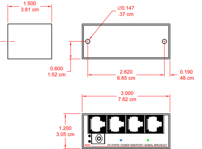 RDL Power Inserter / Signal Breakout - Twisted Pair Format-A