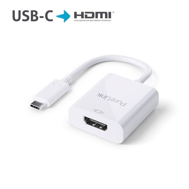 Hovedbilde Adapter USB-C til HDMI 4K 15cm 18Gbps Hvit