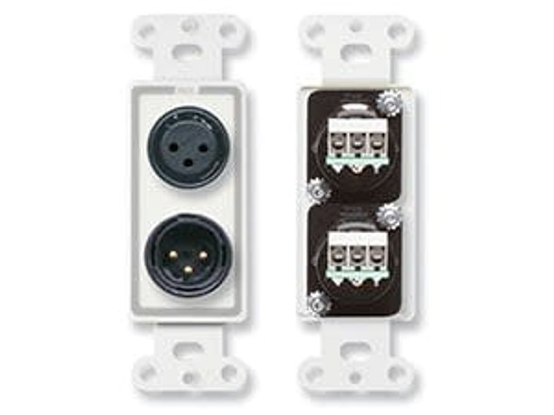 XLR 3-pin Female & 3-pin Male on D Plate - Solder type