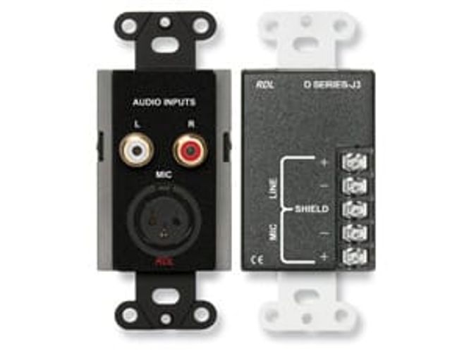 Hovedbilde RDL Termineringsplate 1x XLRF 2x RCA trafobal. for USboks, sort