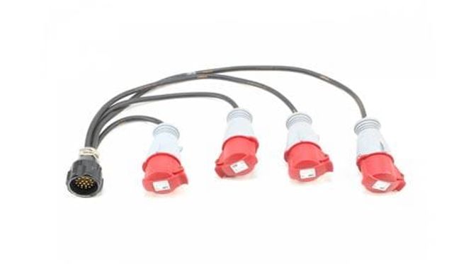 Hovedbilde SOCAPEX 19P Breakout motor DC, 4x16A400V-4P, 1 meter