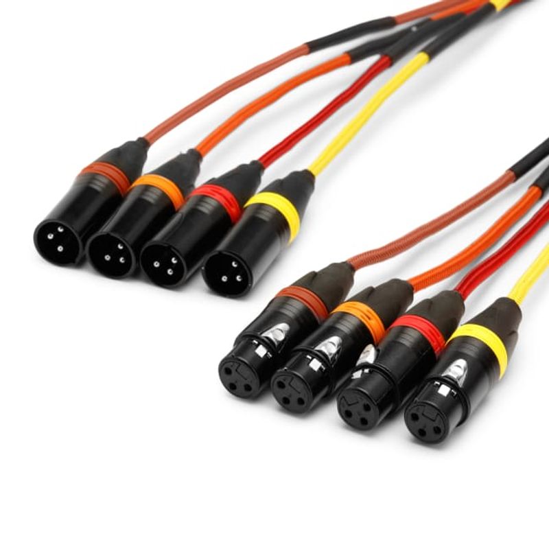 4-PAR kabel 4 x XLR-F til 4 x XLR-M, 3P, 24m