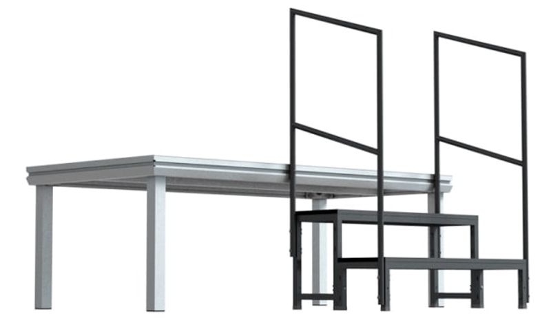 Scenetrapp 80cm (Box) - 100cm bredde, Sort