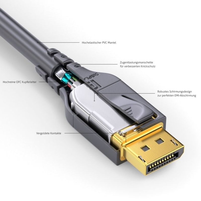 DisplayPort 1.4 kabel - PureInstall 1 meter