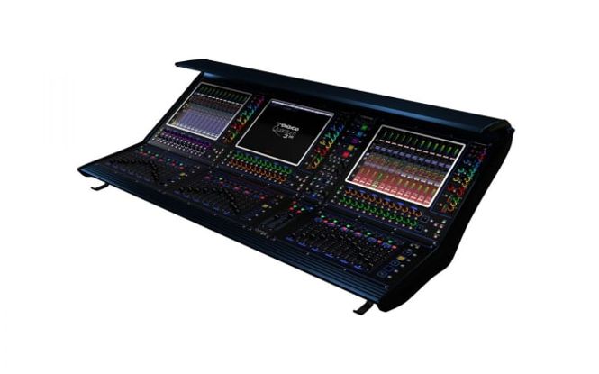 Hovedbilde Q338 surface 36+2 faders 2 DMI 6 BNC-MADI OptCon Optics