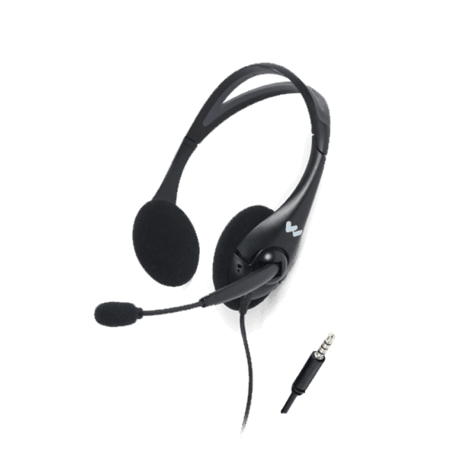 Hovedbilde Headset (hodetel.+mikr.)2klokke 1m kab,1x3.5mm jack f/DLT400