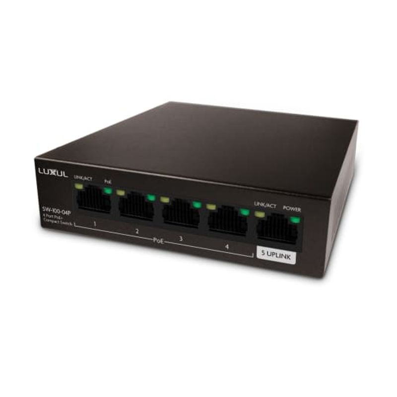 SW-100-04P unmanaged switch 4+1-Port Gigabit PoE+ 58W