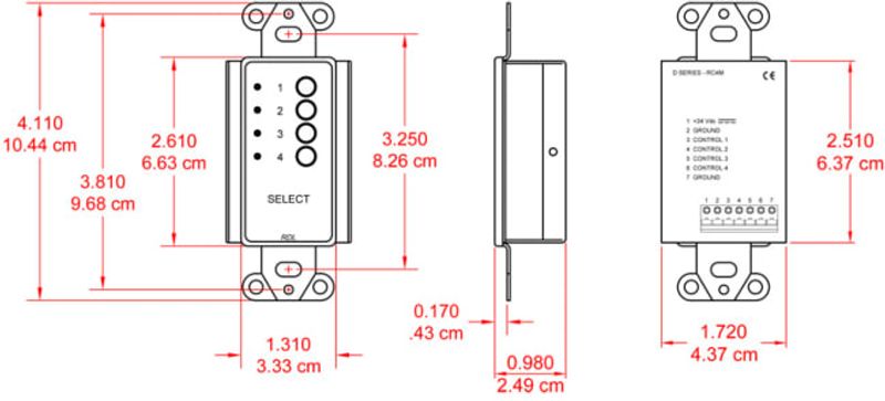 RDL 4 Channel Remote Control for RU-ASX4D and RU-ASX4DR - Black
