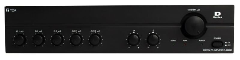 Mikseforsterker 120W,dig.sluttrinn,1xDIN,2xJackBal,2xAuxRCA