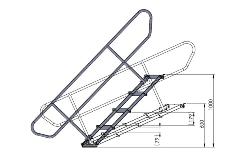 Scenetrapp justerbar 60-100cm