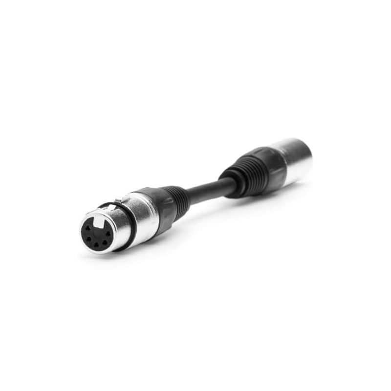 DMX 3 pin M to 5 pin F 0,15m