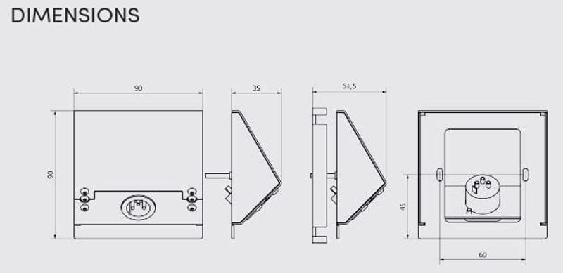 Wallie xs for 1 neutrik connector position white