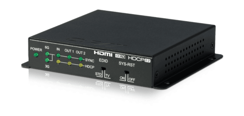 1 to 2 HDMI Distribution Amplifier 4K, HDCP2.2, HDMI2.0
