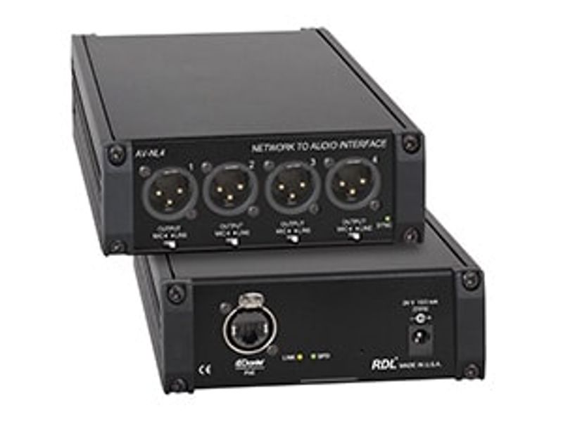 Dante,POE, Ethercon to Line Level Audio OP(4x)