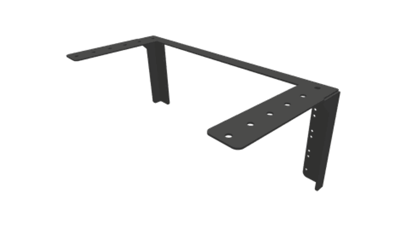 Brakett/rackskinne for vegg/tak 4U
